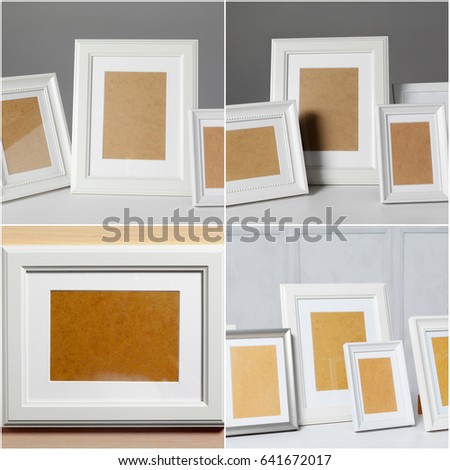 Blank photo frame on the table