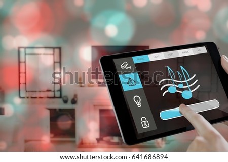 Digital composite of smart home concept