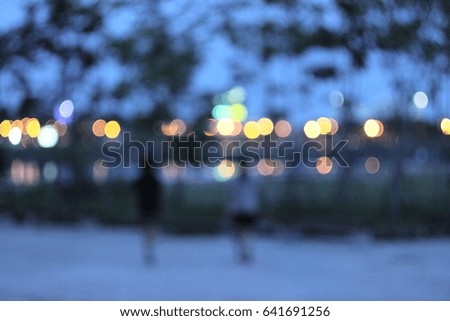 blur picture and bokeh light of the exercise park