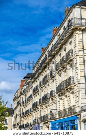 Historic buildings in Nantes city - France, Loire-Atlantique