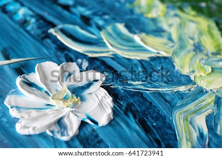 Oil painting of beautiful flower Royalty-Free Stock Photo #641723941