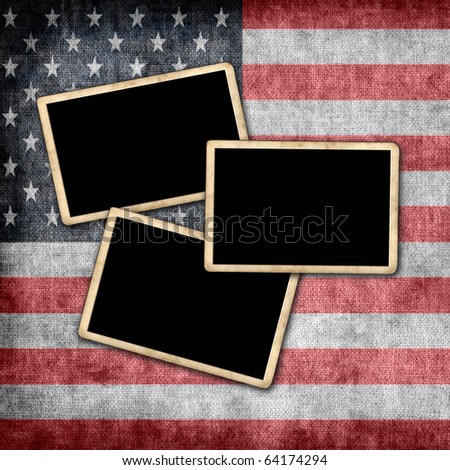 Photo frames on grunge USA flag