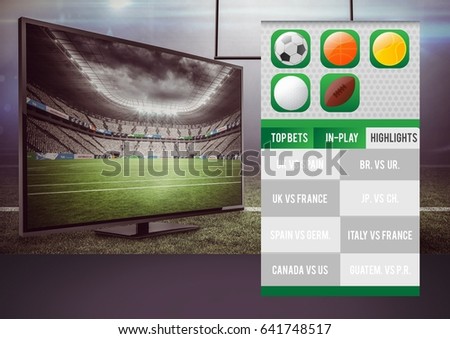 Digital composite of Betting App Interface television