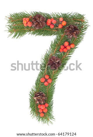 NUMBER 7 - Christmas tree decoration - part of a full set