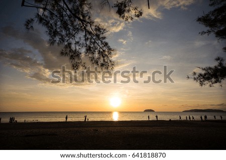 sunset view from one of the famous beach at Borneo