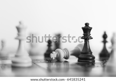 Chess photographed on a chess board Royalty-Free Stock Photo #641835241