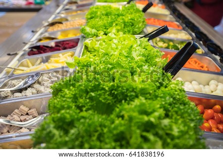 Picture of salad bar in supermarket