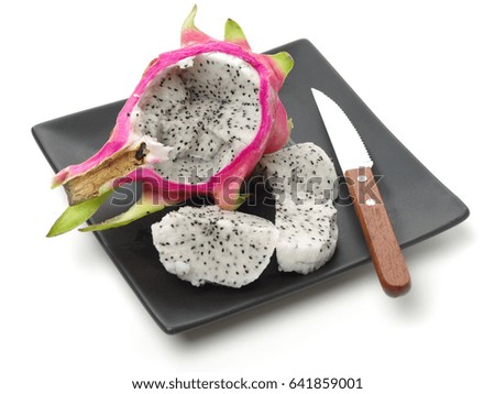 Pitaya or Dragon Fruit isolated against white background