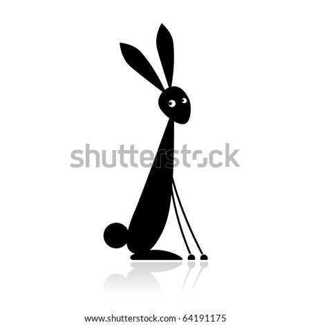 Bunny black silhouette for your design