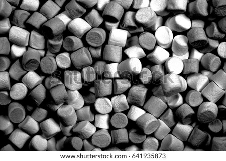 Marshmallow confectionery background black and white image