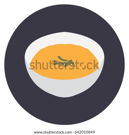 Isolated bowl of ramen on a colored button, Vector illustration