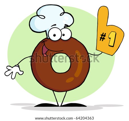 Friendly Donut Cartoon Character Number One