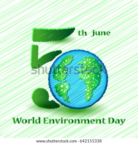 World environment day sign on colorful background. Vector illustration