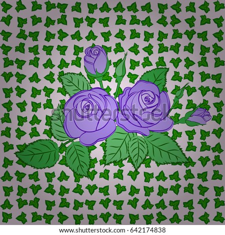 Beautiful watercolor rose flowers and green leaves, bright painting inspired floral print. Vector seamless pattern on a beige background.