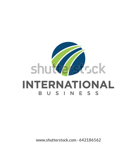 globe arrow business logo icon vector template