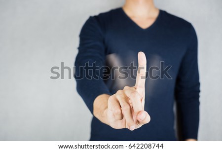 Motion of No sign by index finger, reject body gesture concept Royalty-Free Stock Photo #642208744