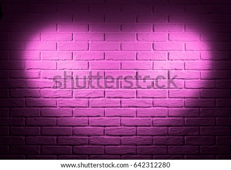 pink brick wall with heart shape light effect and shadow, abstract background photo