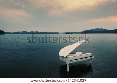 Piano in sea