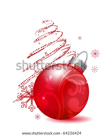 Christmas red ball isolated