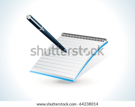 blue shiny notepad icon vector illustration
