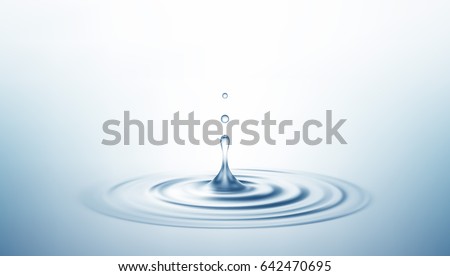 Realistic Transparent Drop and Circle Ripples Background. Vector illustration EPS10
