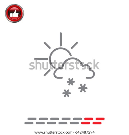 Sun snow icon vector