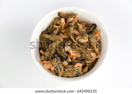 Dragon Boat Festival material Oysters in a bowl isolated on white background