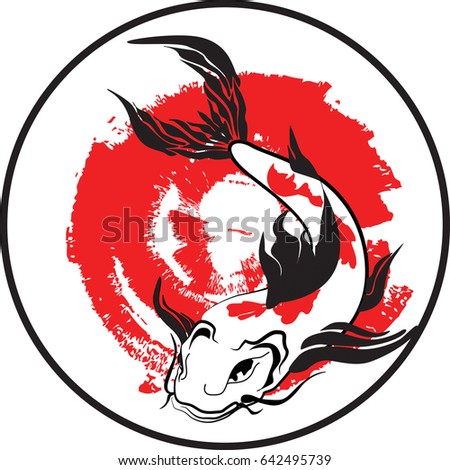 Japanese dragon fish koi created as illustration
