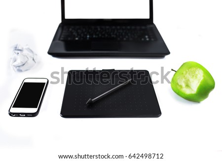 Graphic tablet on a white background.