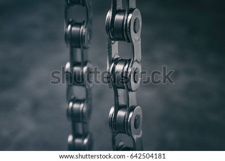 Bicycle chain on gray background