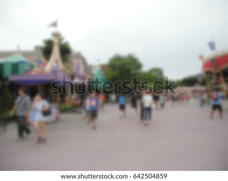 Abstract blurred of theme park