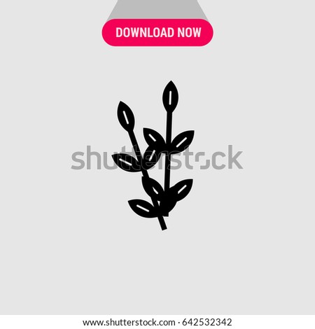 Plant Vector Icon, The small herb with burgeon symbol. Simple, modern flat vector illustration for mobile app, website or desktop app  