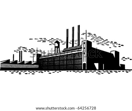 Factory - Retro Clipart Illustration