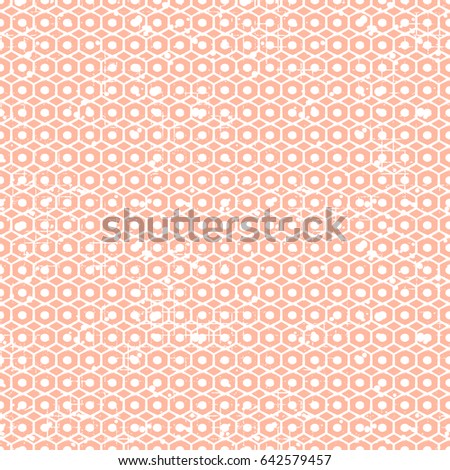 Seamless vector grunge pattern. Creative geometric background with screw nut. Grunge texture with attrition, cracks and ambrosia. Old style vintage design. Graphic vector illustration.