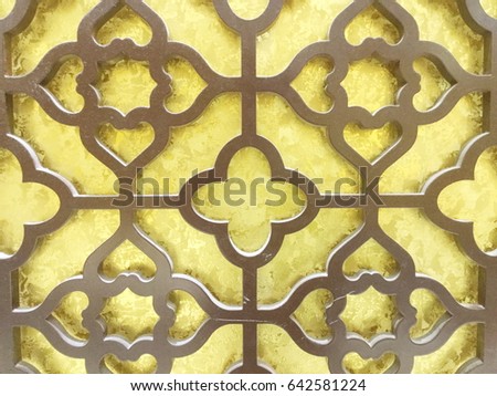 Geometric ornament. The template pattern for decorative panel. engraving wood, Stencil manufacturing on gold background