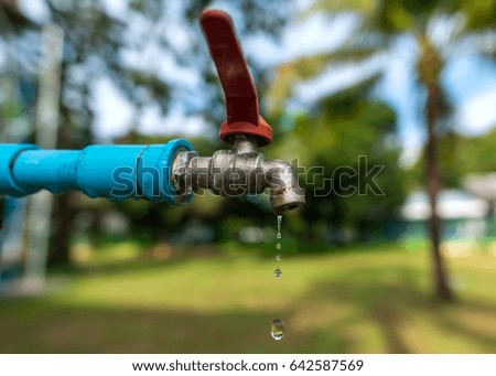 faucet water blur background select on water drop