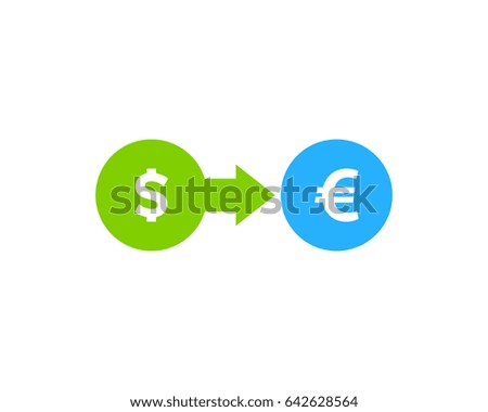 Dollar To Euro Stock Market Icon Logo Design Element