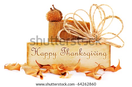 Thanksgiving card isolated on white background