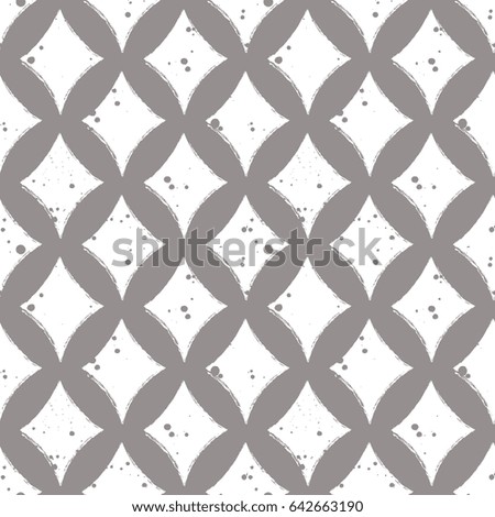 Vector seamless grunge pattern. Grungy graphic illustration of sign of playing card with ink blot, brush strokes. Endless background. Series of gaming and gambling seamless vector patterns.