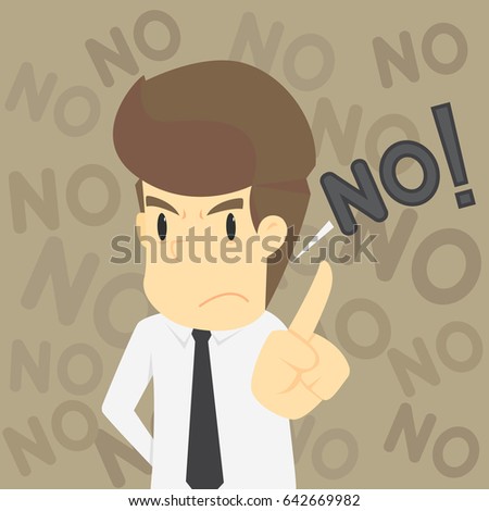 A businessman and refuses the proposal.VECTOR