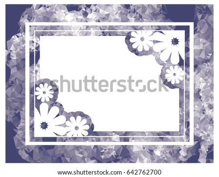 Color mosaic frame with decorative flower. Original decorative background for text or photos. Vector clip art.