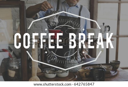 Coffee Break Cafe Lifestyle Word Stamp Banner Graphic