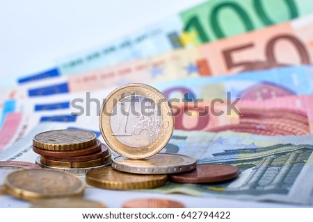 Euro currency closeup Royalty-Free Stock Photo #642794422