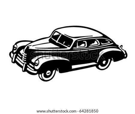 Forties Car - Retro Clipart Illustration