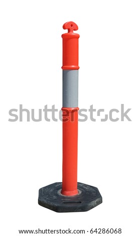 Isolated image of T Top Temporary Bollard  with reflect collar