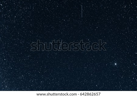 Night sky with stars. Photo in great endurance