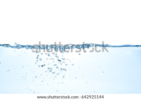 Clear water waves. Water wave isolated on white background Royalty-Free Stock Photo #642925144