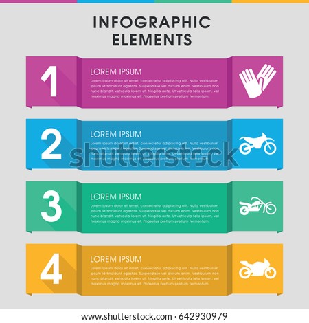 Modern motorbike infographic template. infographic design with motorbike icons includes gloves, motorbike. can be used for presentation, diagram, annual report, web design.