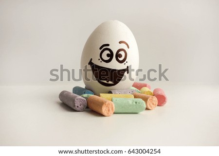 An egg with a face. concept. Education and self-development. Photo for your design