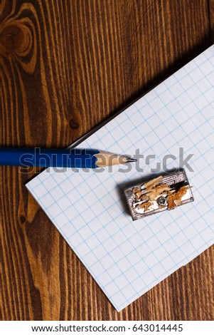 sharpener notebook pencil